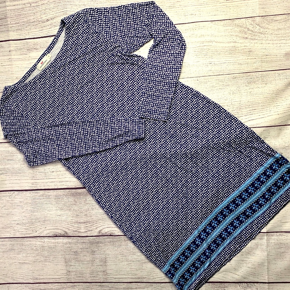 Vineyard Vines Long Sleeve Knit Print Dress Sz S